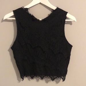 Black Lace Crop-Top, Size M